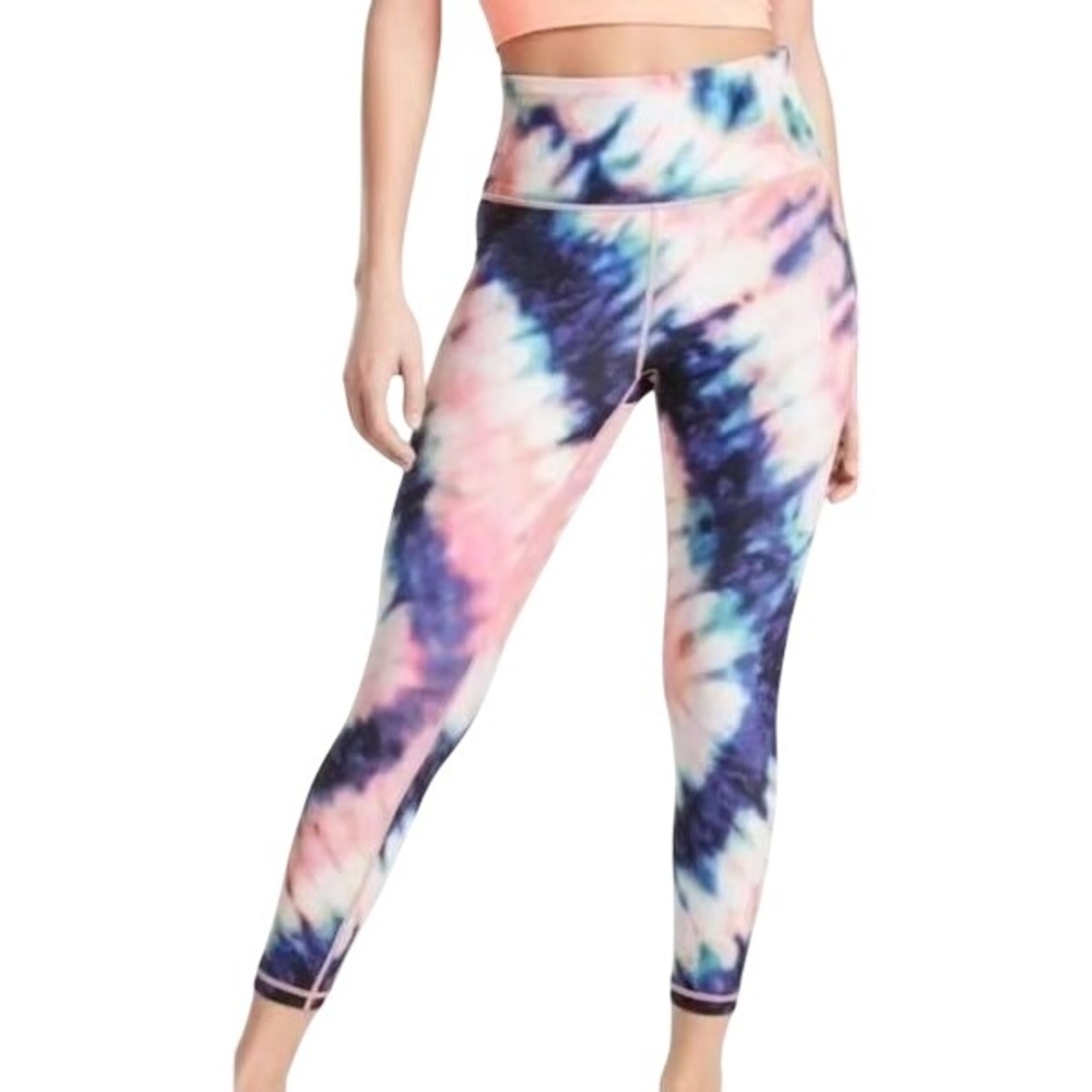 Athleta Elation‎ Tie Dye 7/8 Tight Women's XL High Rise Athletic Leggings Bright